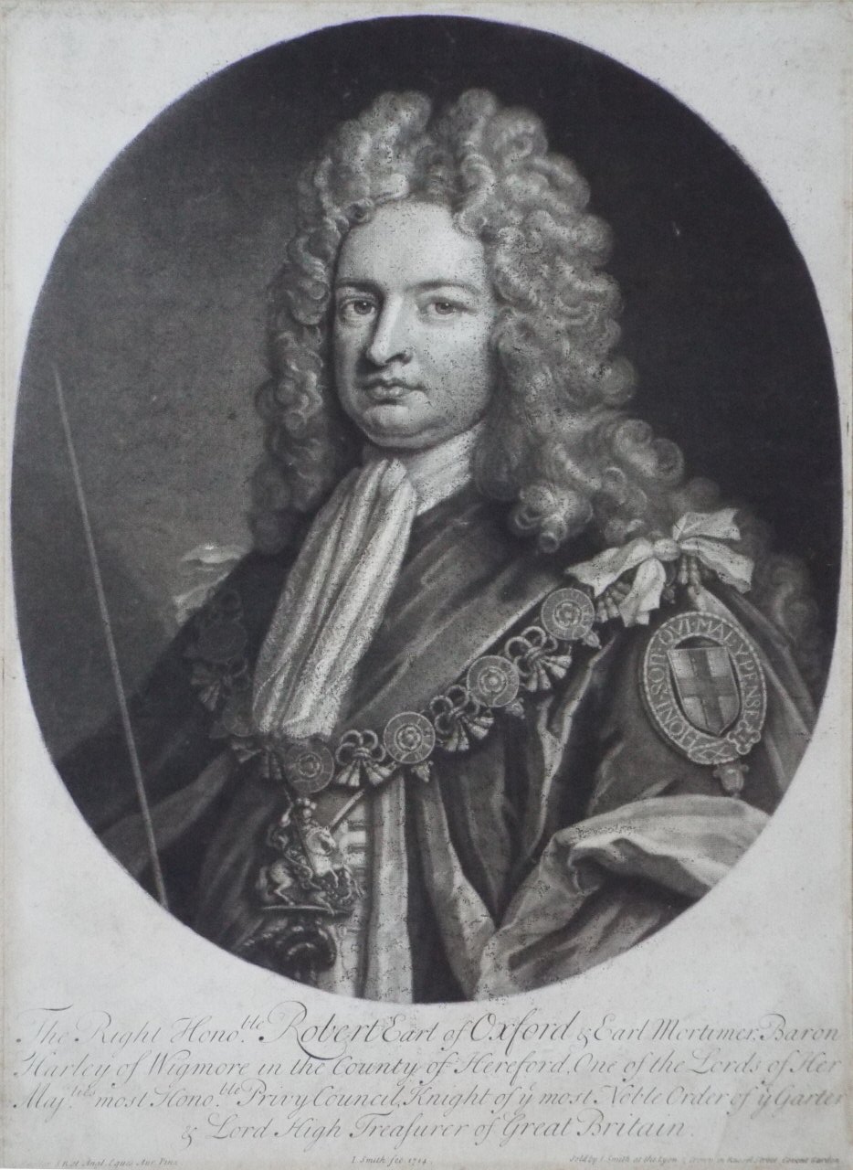 Mezzotint - The Right Nonoble. Robert Earl of Oxford - Smith